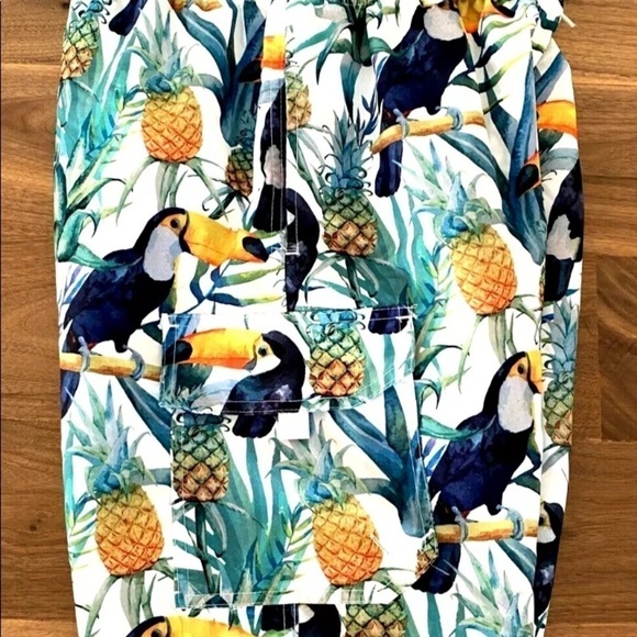 Mens The Image Sz Medium Swim Trunks Boardshorts Mesh Lined Pockets Parrot EUC - Picture 6 of 8